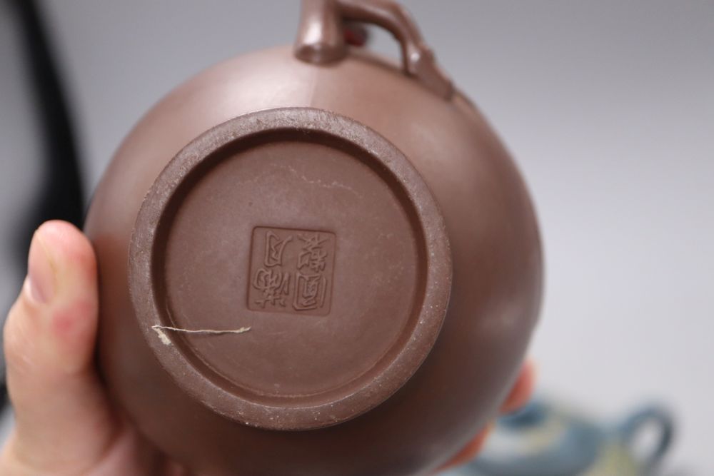 Five Chinese Yixing teapots